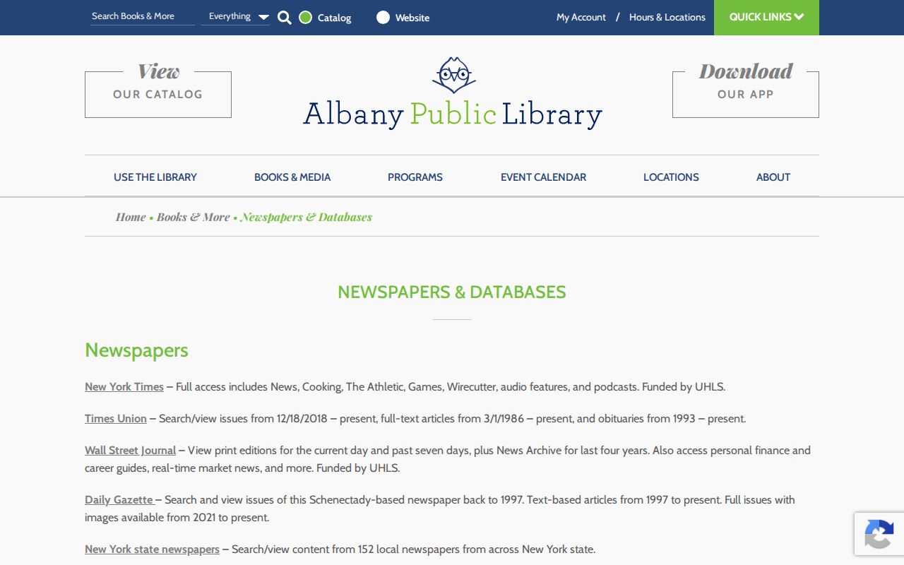 Albany city directory newspaper and research database access